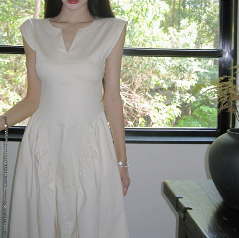 【dress】VネックノースリーブワンピースF7272