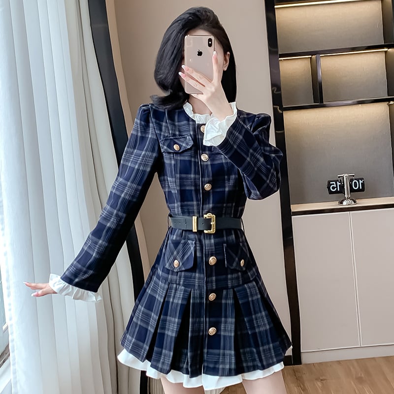 【dress】チェック柄ワンピース　M26178