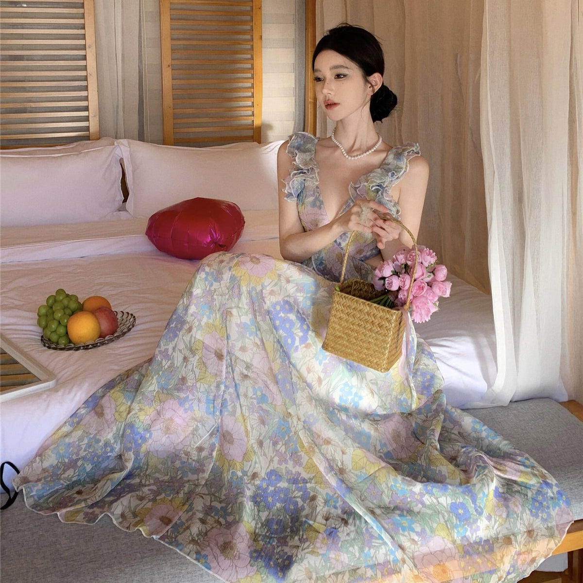【dress】花柄キャミワンピース　M24546