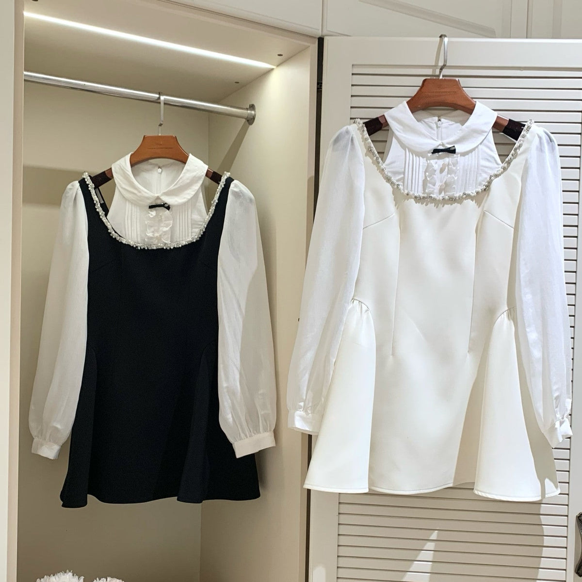 【dress】ショルダーオーポンドッキングミニワンピース   N3766