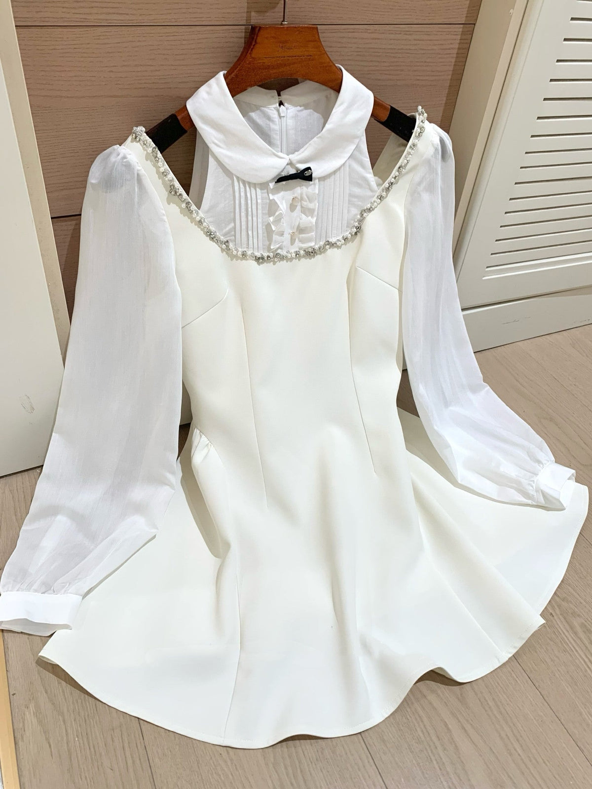 【dress】ショルダーオーポンドッキングミニワンピース   N3766