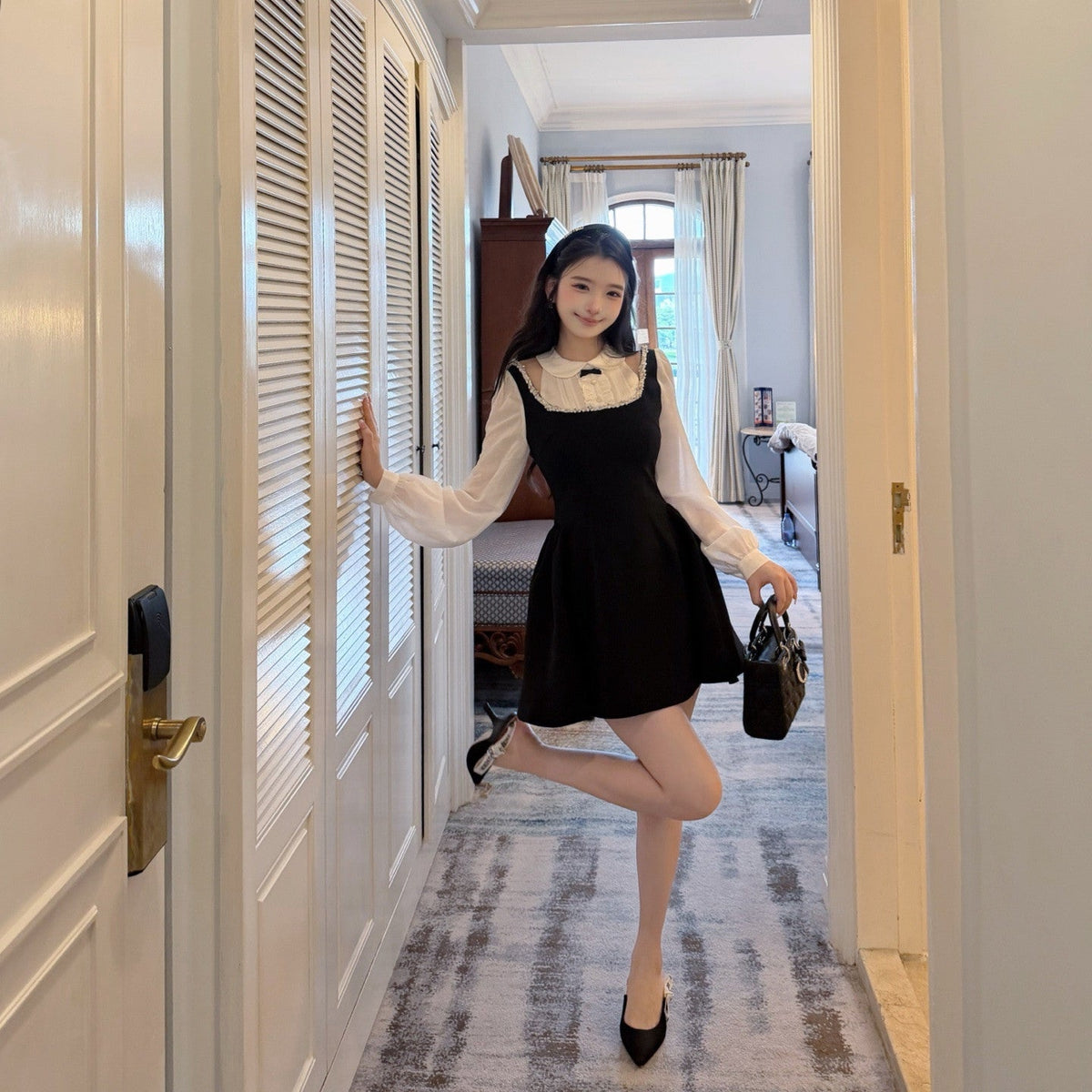 【dress】ショルダーオーポンドッキングミニワンピース   N3766