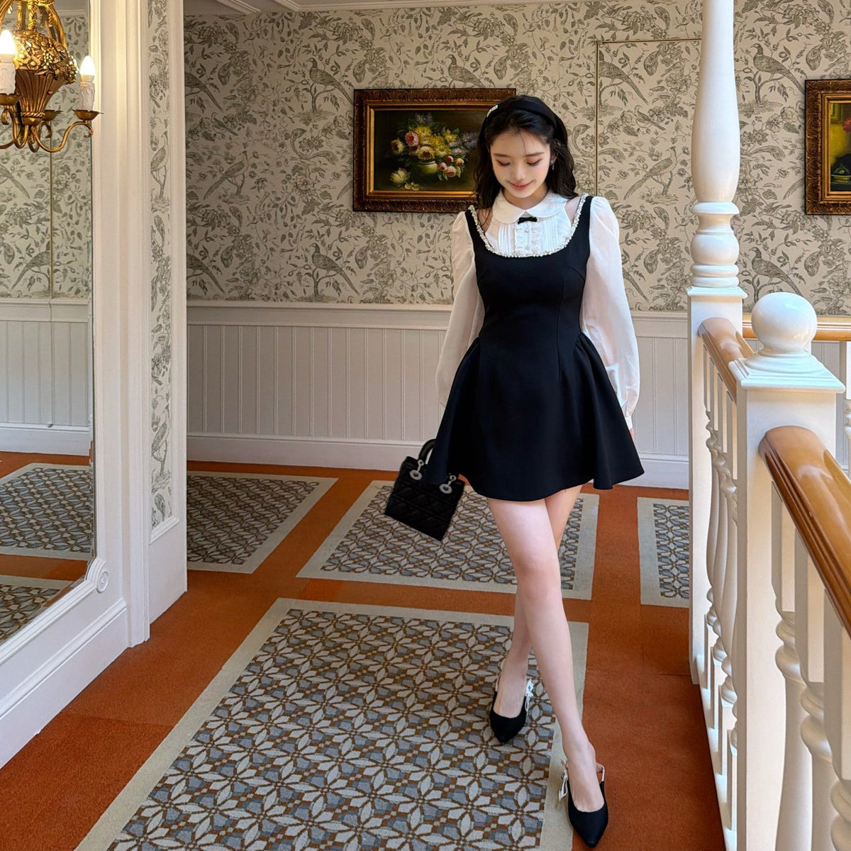 【dress】ショルダーオーポンドッキングミニワンピース   N3766