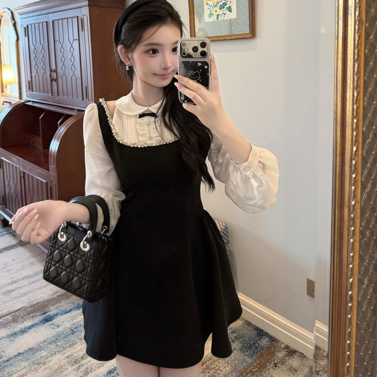 【dress】ショルダーオーポンドッキングミニワンピース   N3766