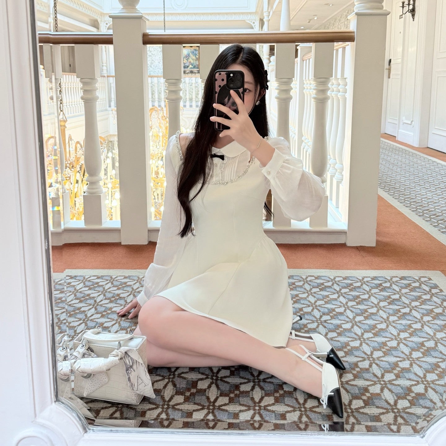 【dress】ショルダーオーポンドッキングミニワンピース   N3766