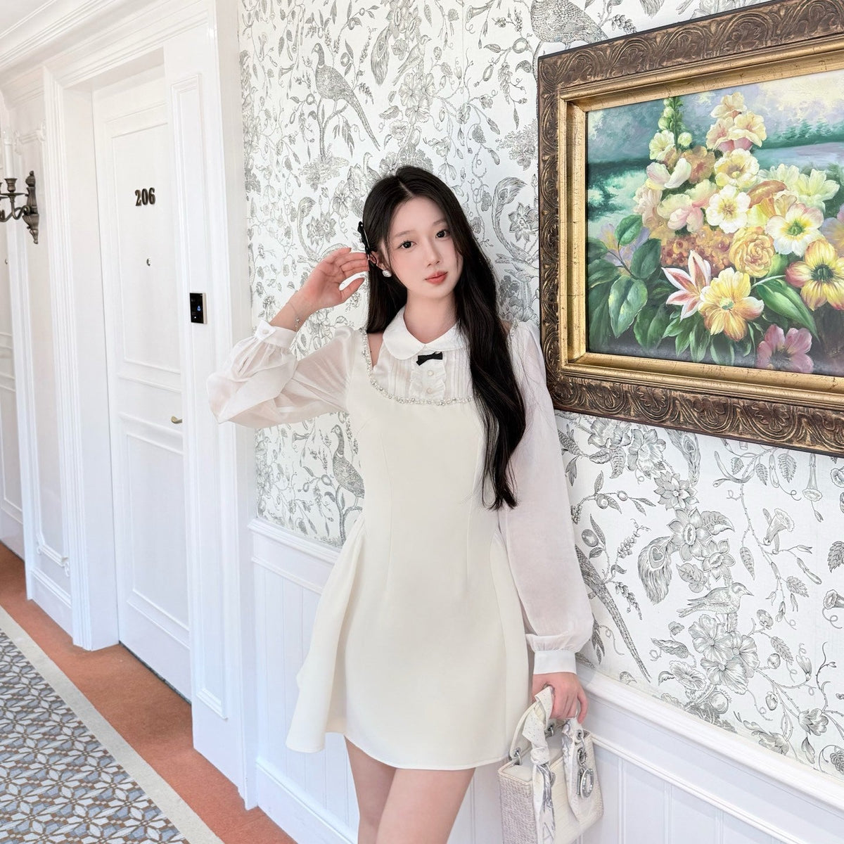 【dress】ショルダーオーポンドッキングミニワンピース   N3766