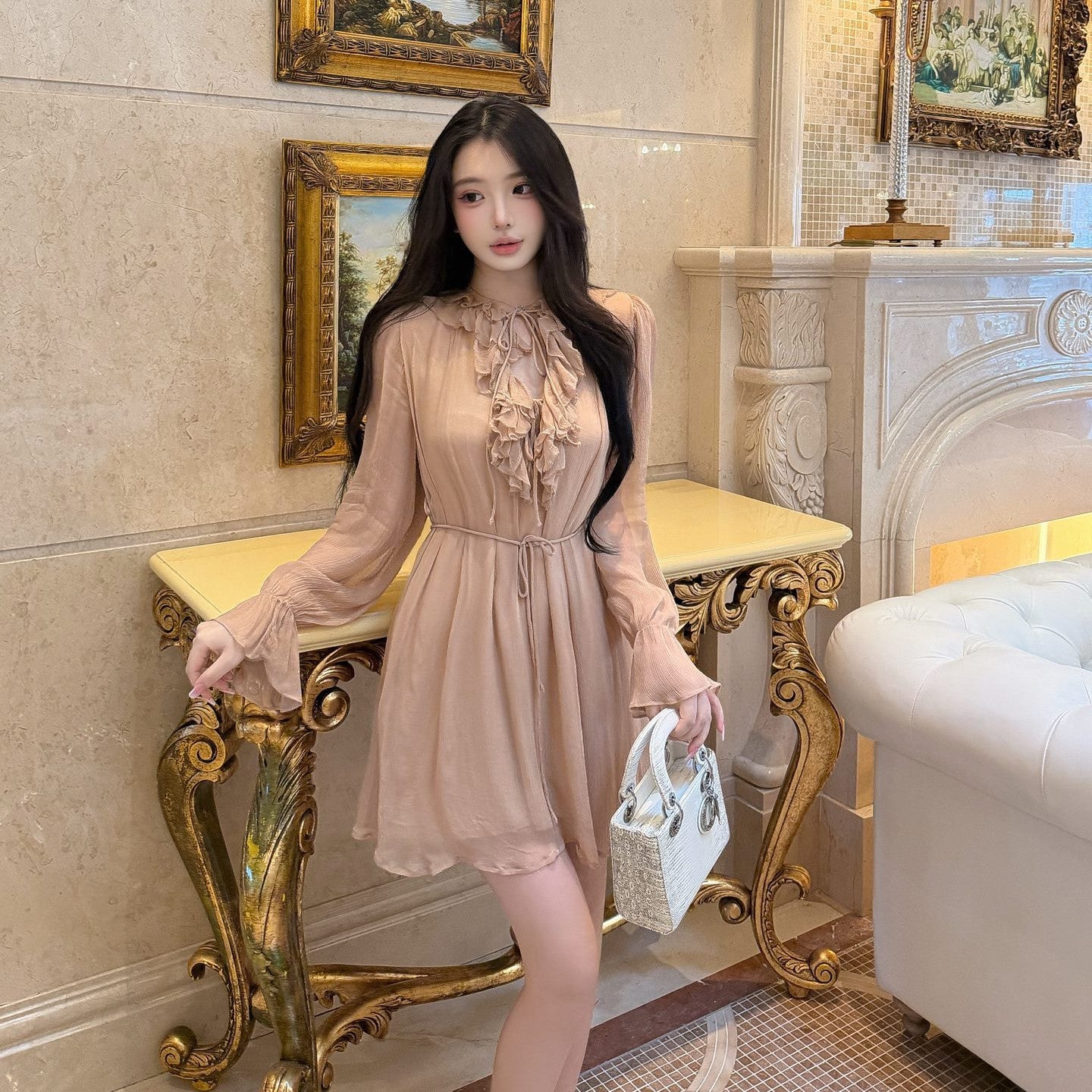 【dress】フリルミニワンピース   N3768