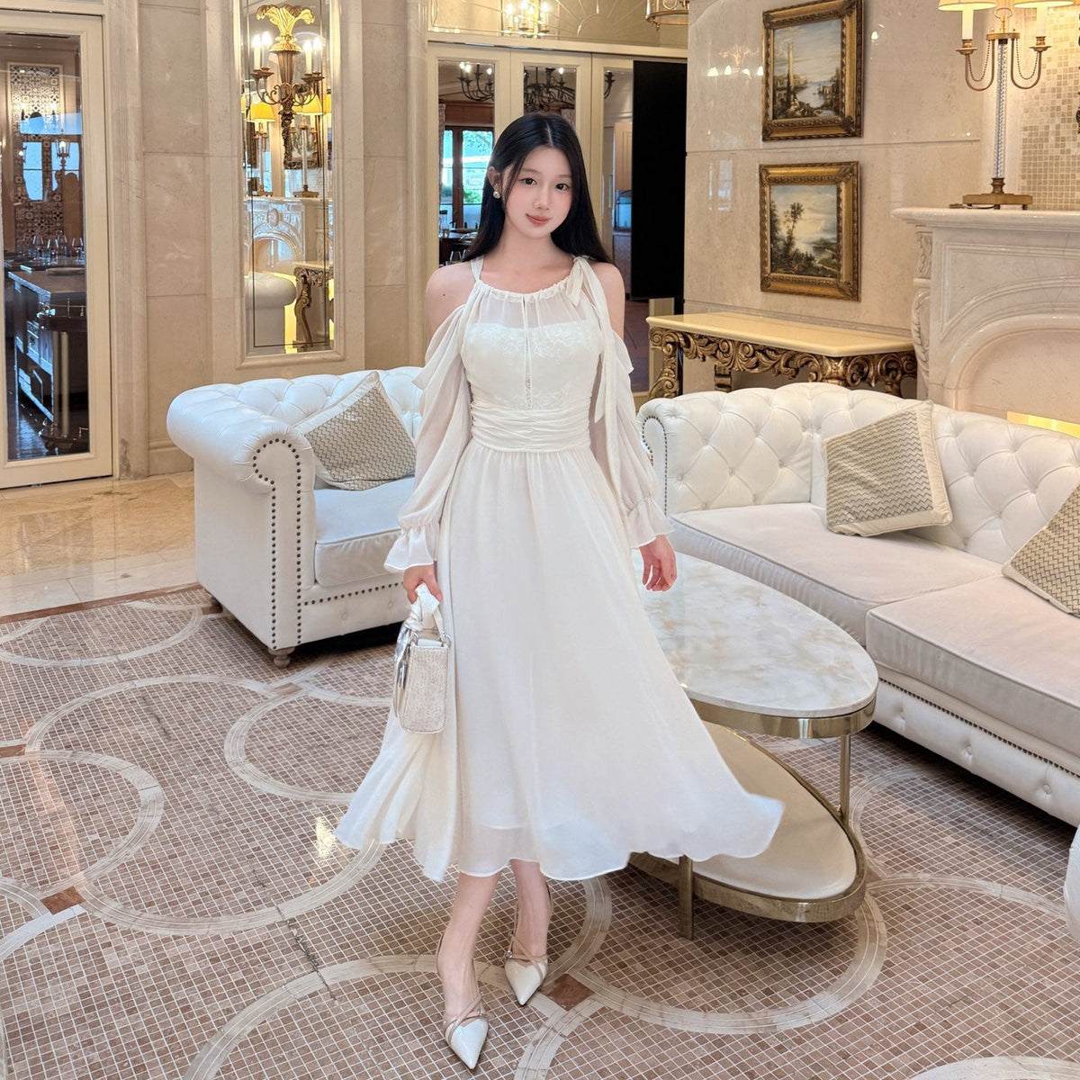 【dress】オフショルロングワンピース   N3769