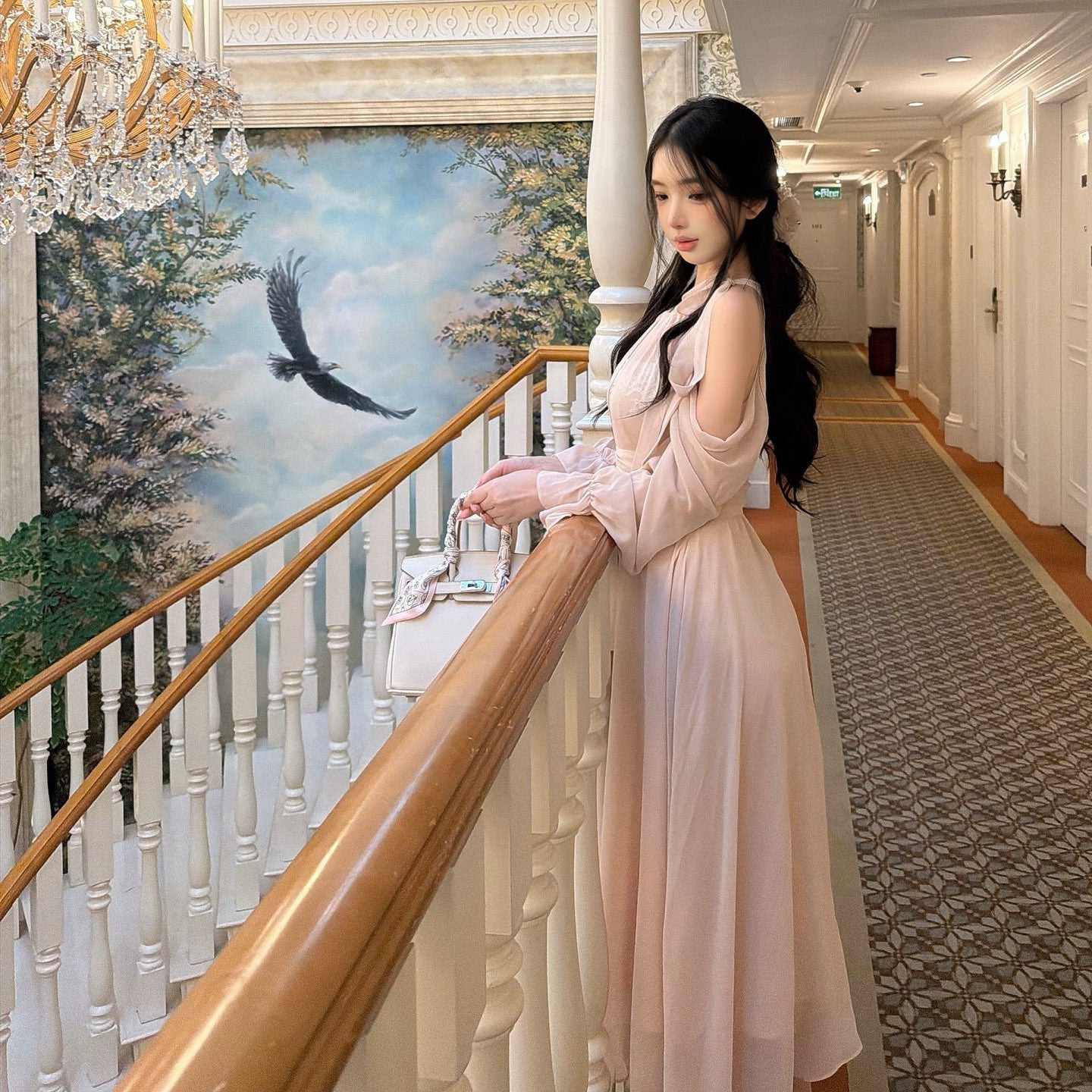 【dress】オフショルロングワンピース   N3769