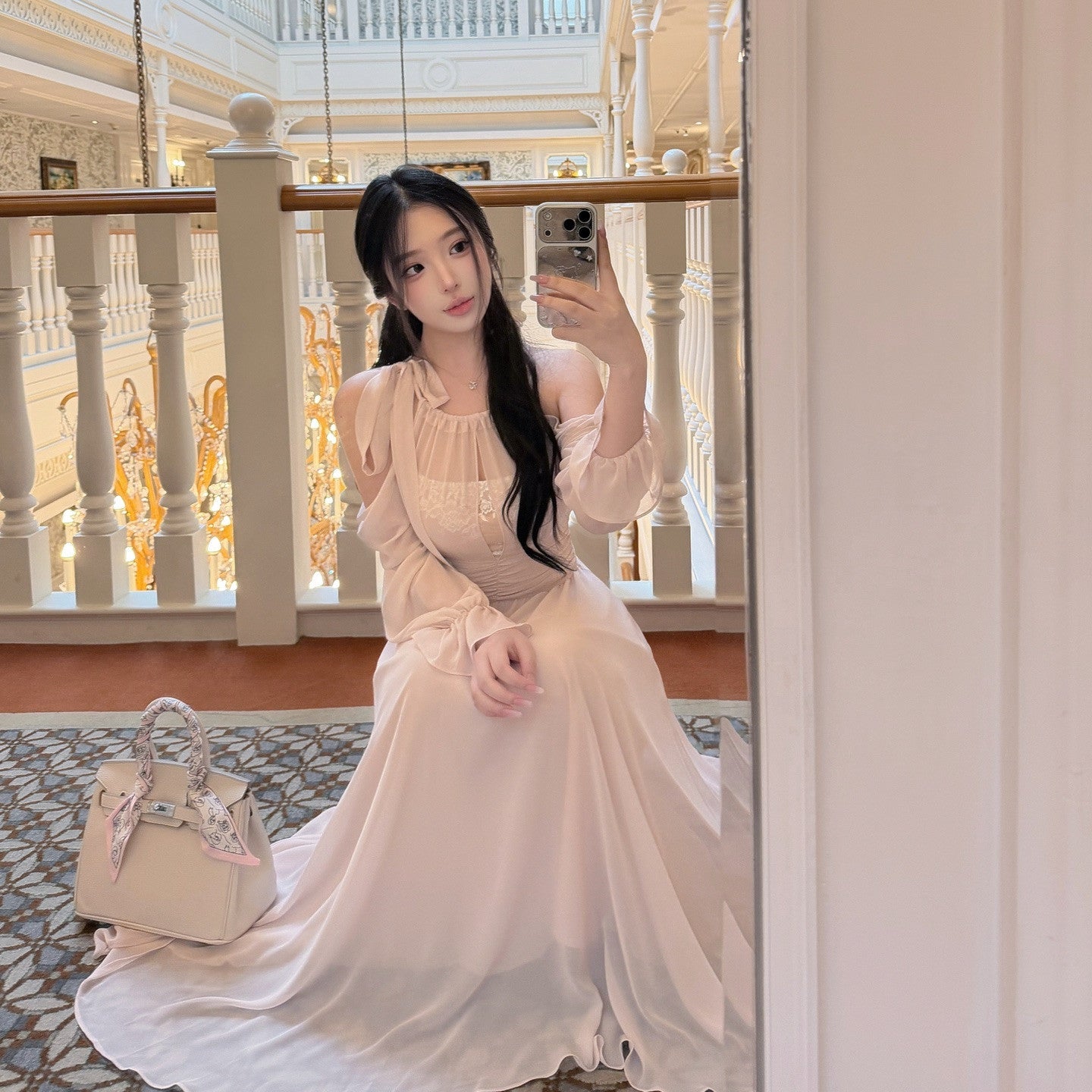 【dress】オフショルロングワンピース   N3769