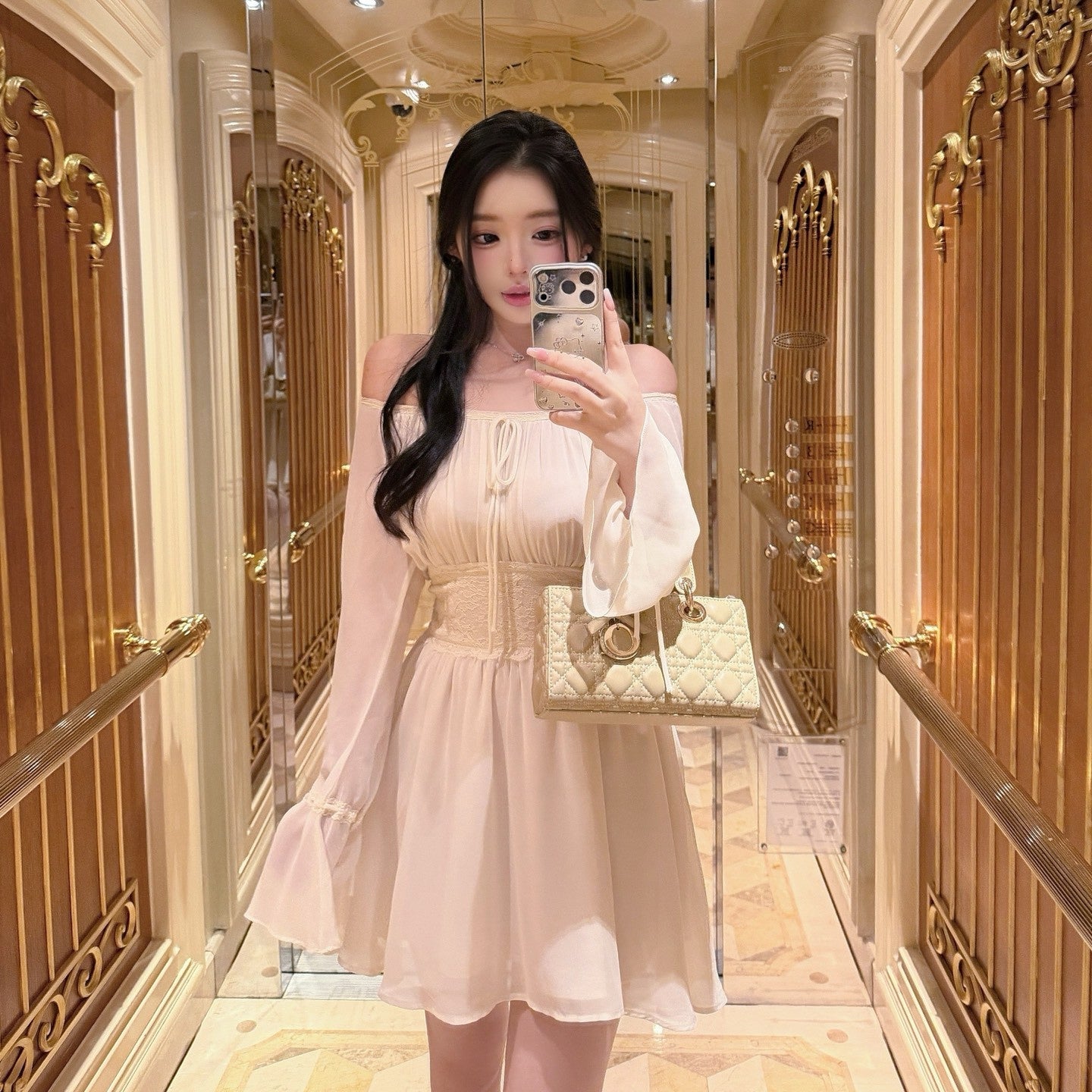 【dress】ウエストレースミニワンピース   N3770