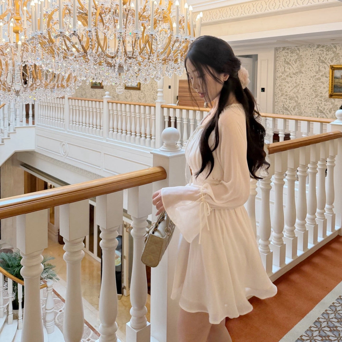 【dress】ウエストレースミニワンピース   N3770