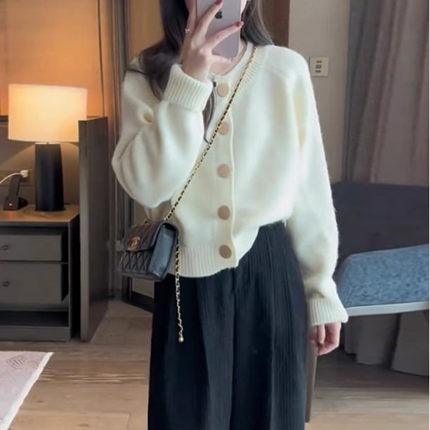 【outer】クルーネックニットカーデ　M26430