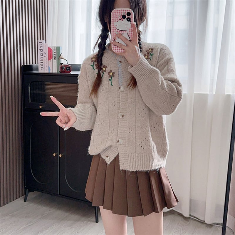 【outer】刺繍ニットカーデ　M25781
