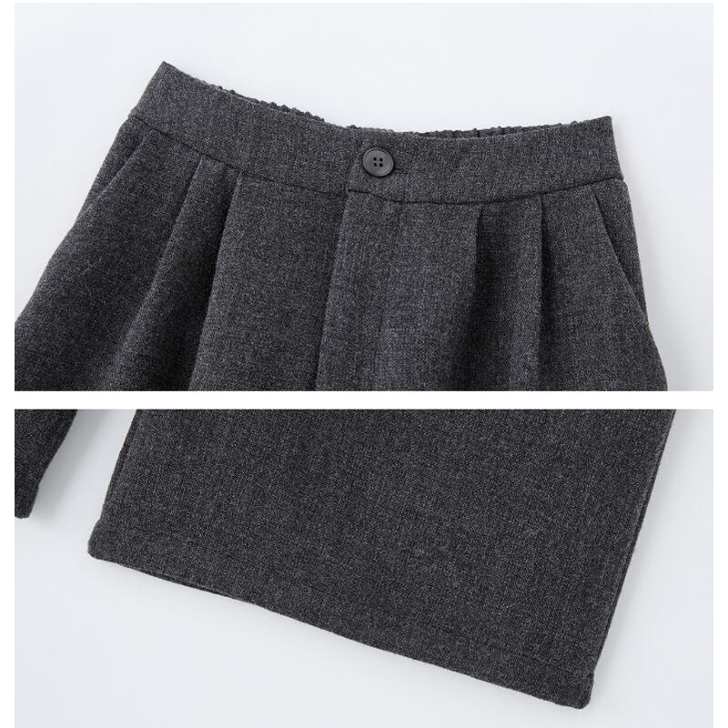 【set】ベスト×ハイネックトップス×ワイドパンツ3点セット Q6976