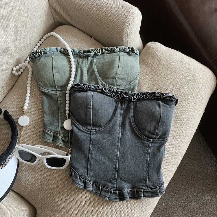 【tops】デニムベアトップ　M24381