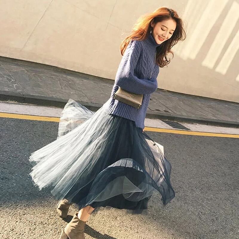 【set】秋冬新作好感度UP!気質満点レトロエレガントオシャレセーター+スカート２点セット G4116