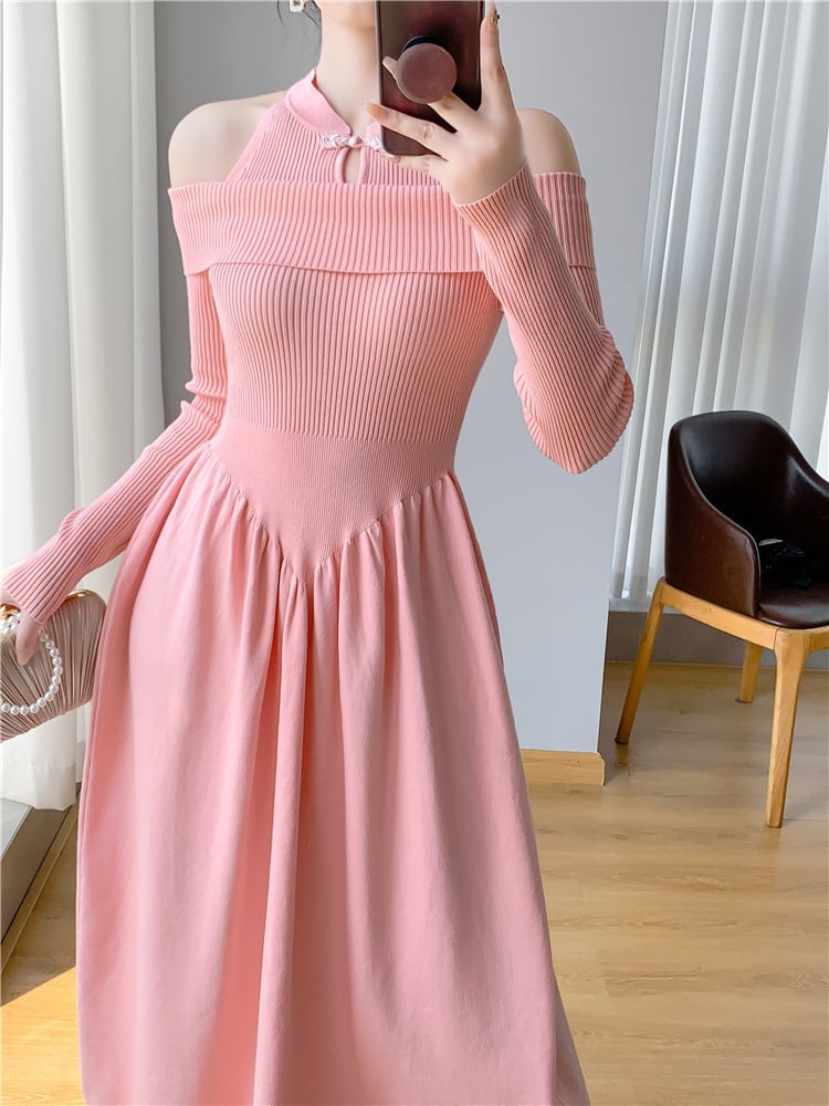 【dress】切り替えニットワンピース　M26174