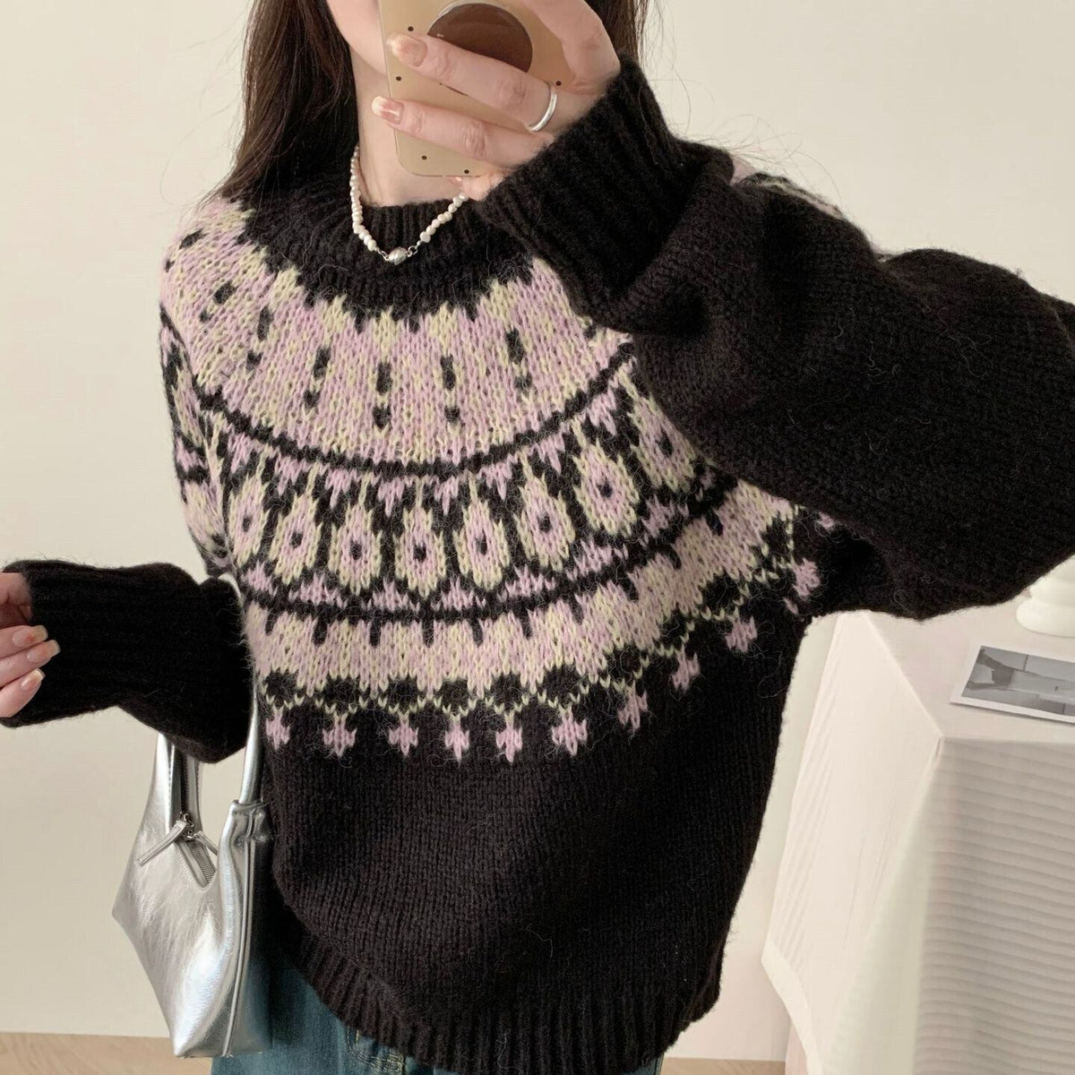 【tops】クルーネックニットセーター　M27133