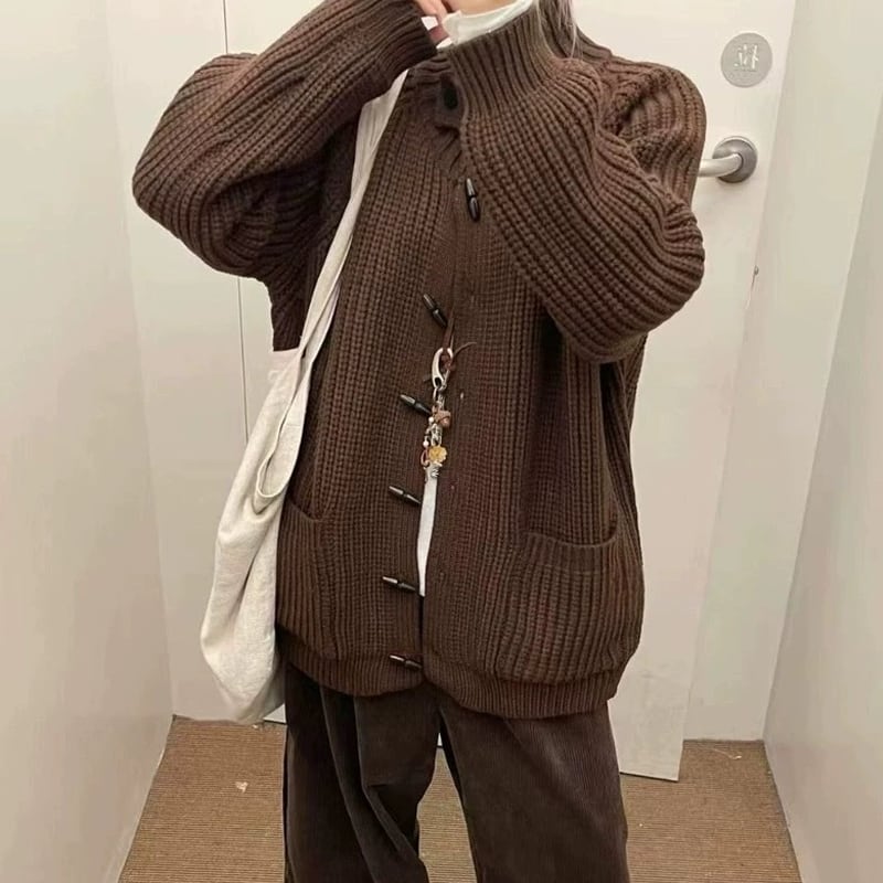 【outer】ハイネックニットカーディガン Q7397