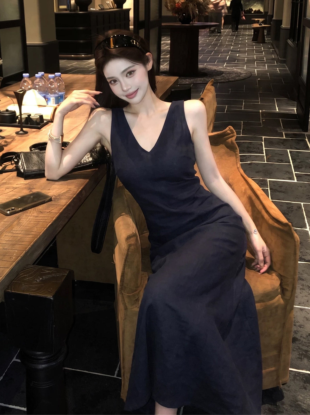 【dress】ロングベストワンピース Q8891