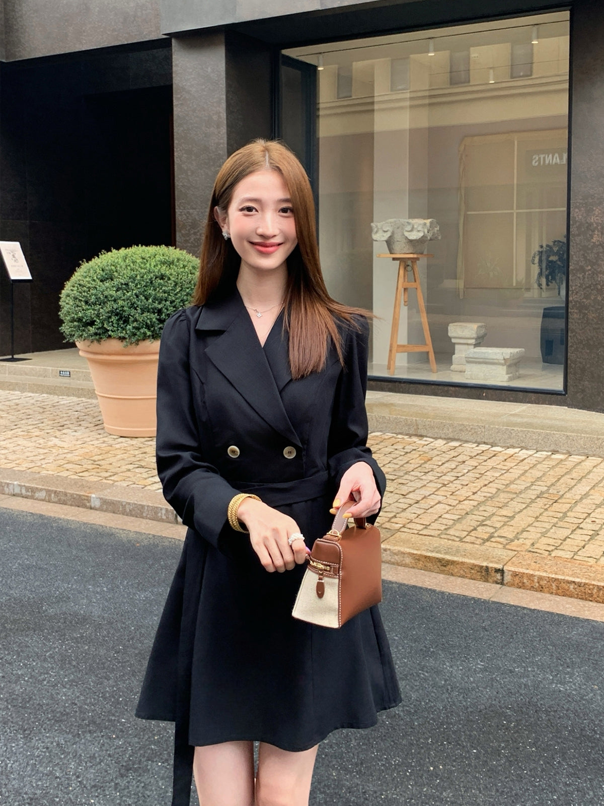 【dress】ベルト付きワンピース Q8964