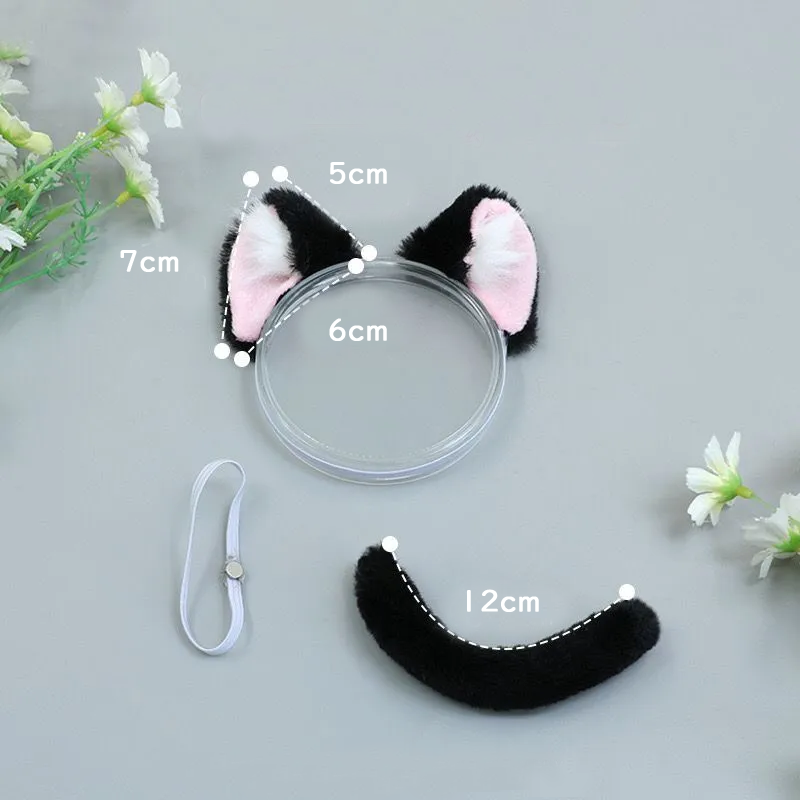 【GOODS】着せ替え  ぬいぐるみ服 猫耳としっぽ セット Q2559