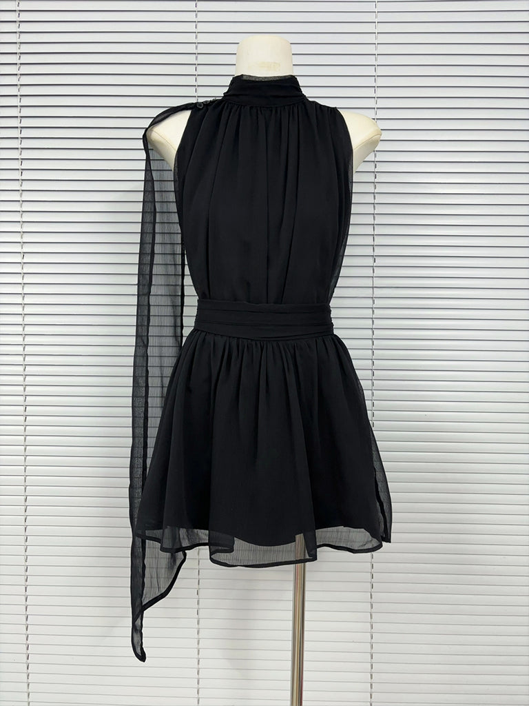 【set】ノースリーブトップス×ミニスカートセット Q8822