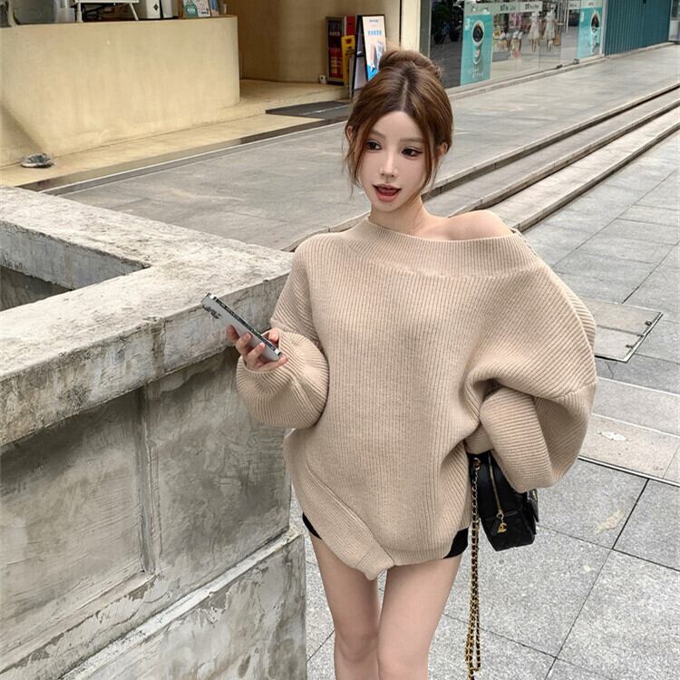 【tops】オフショルダーニットセーター　M27787