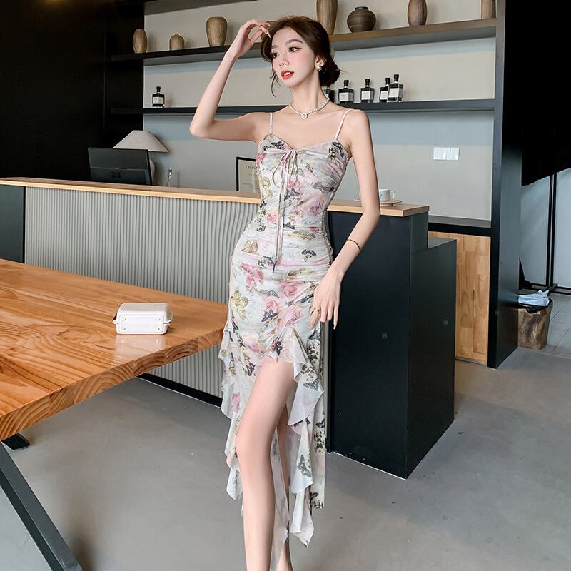 【dress】フリル花柄キャミワンピースG21264