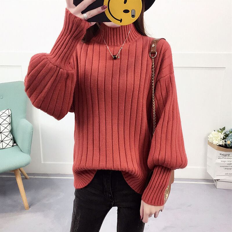 【tops】ランタンスリーブニットセーター　M28857