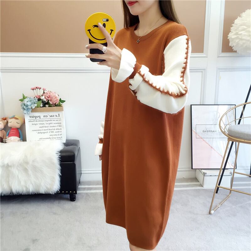 【dress】美人度アップ!気質満点スウィートスカラップスリーブ厚手ニットワンピース G3284