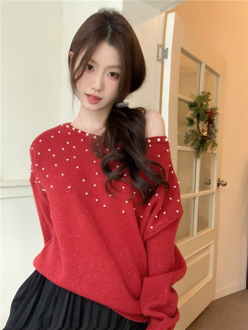 【tops】パールニットセーター　N2726