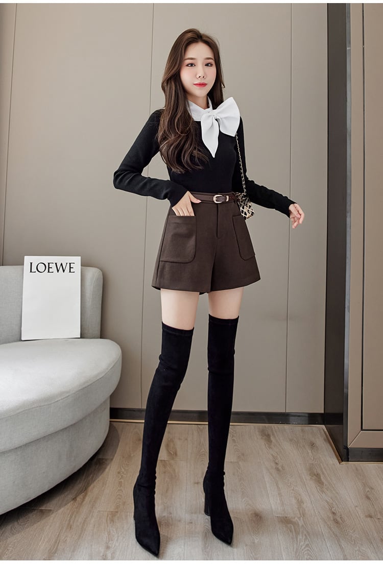 【bottoms】ファッション好感度UP!気質満点秋冬新作ハイウエストショートパンツ G3052