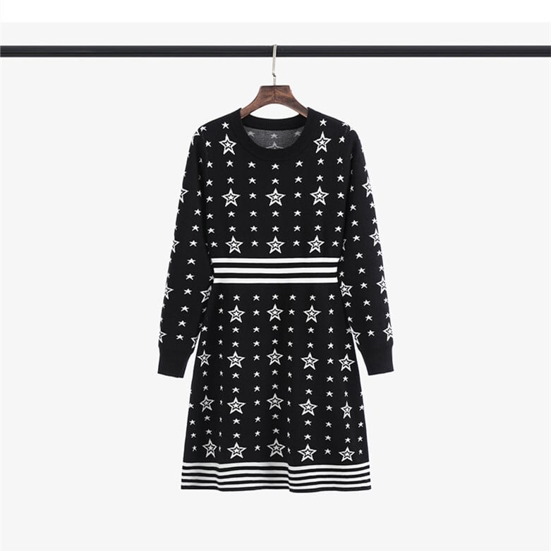 【dress】ジャカードニットワンピース　M28361