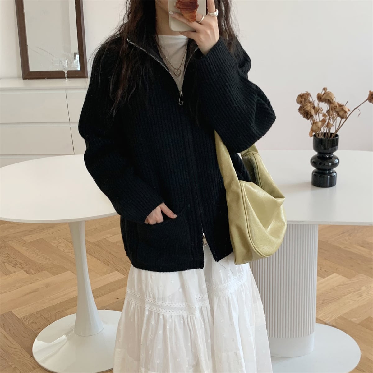 【outer】Wジップニットカーデ　M25986