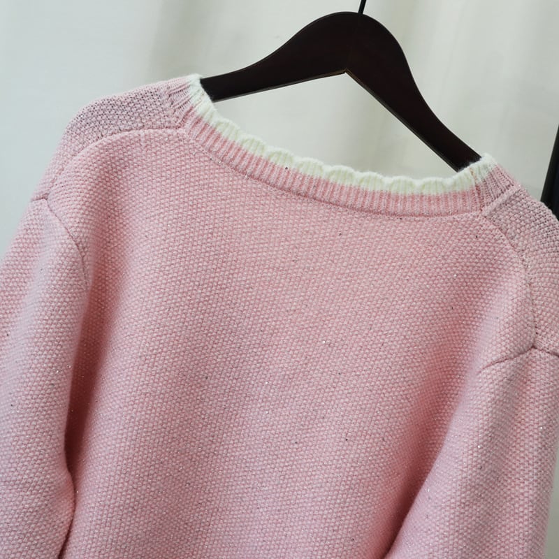 【outer】Vネックニットカーデ　M25697