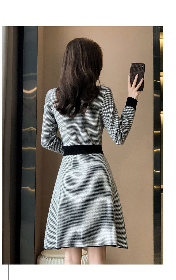 【dress】千鳥格子ワンピース　M25487