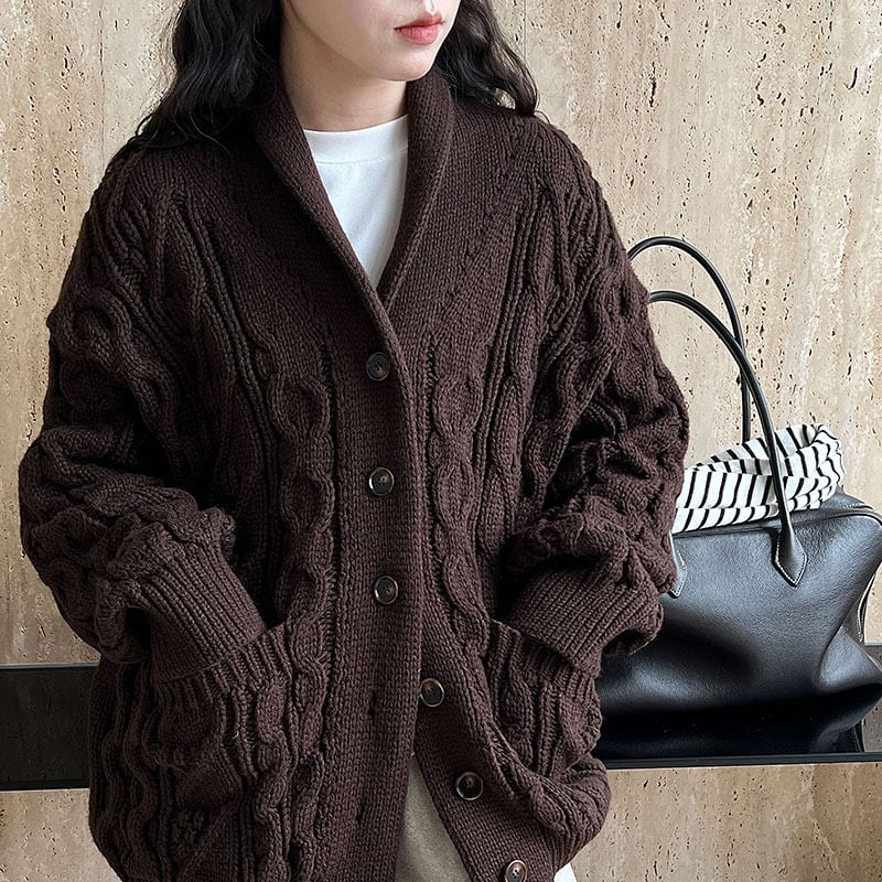 【outer】Vネックニットカーディガン Q7094