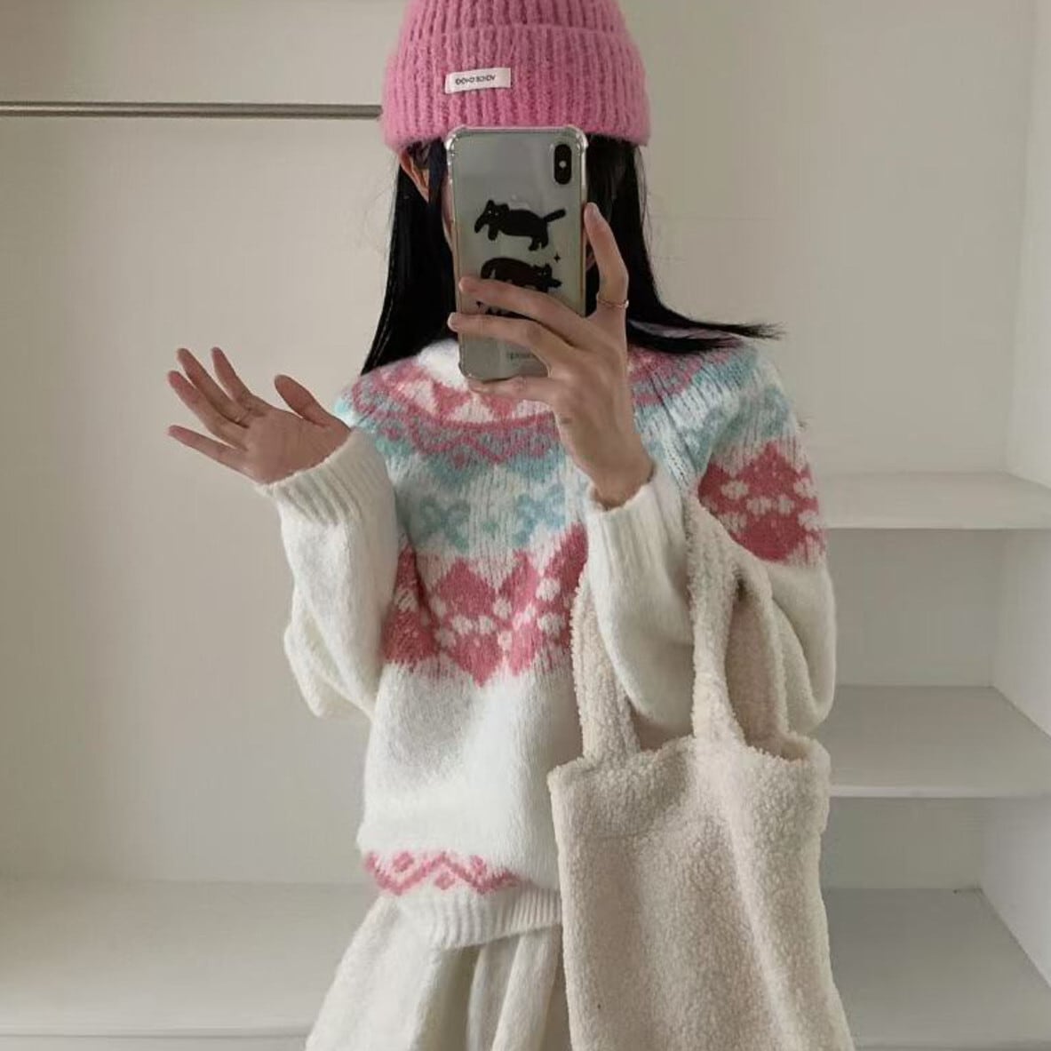 【tops】ジャカードニットセーター　M27801