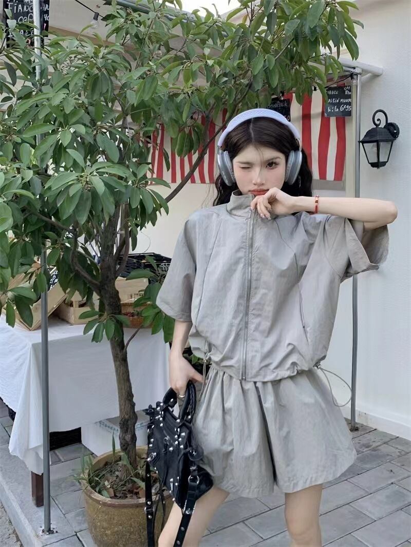 【set】カーディガンアウター+ショートパンツ２点セットG21286