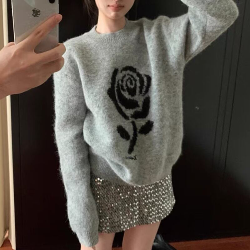 【tops】ジャカードニットセーター　M27654
