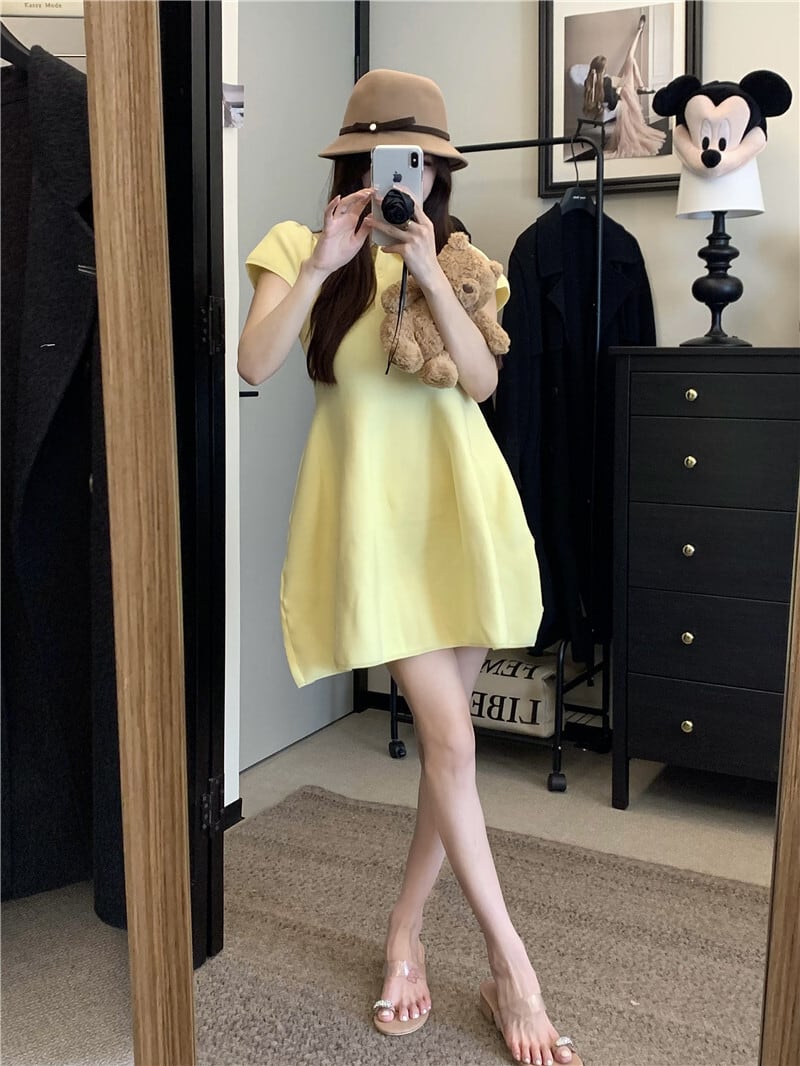 【dress】ポロネック立体感ミニワンピース　N2667