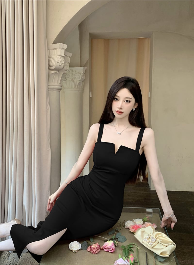 【dress】スリットキャミワンピース Q8084