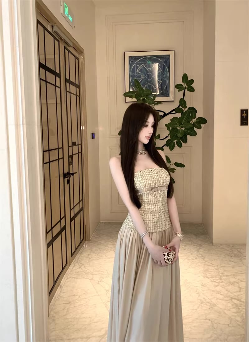 【dress】ロングチューブワンピース Q8461