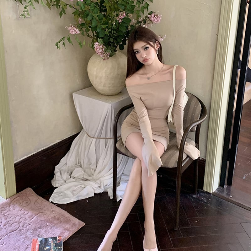 【dress】オフショルダーワンピース Q6914