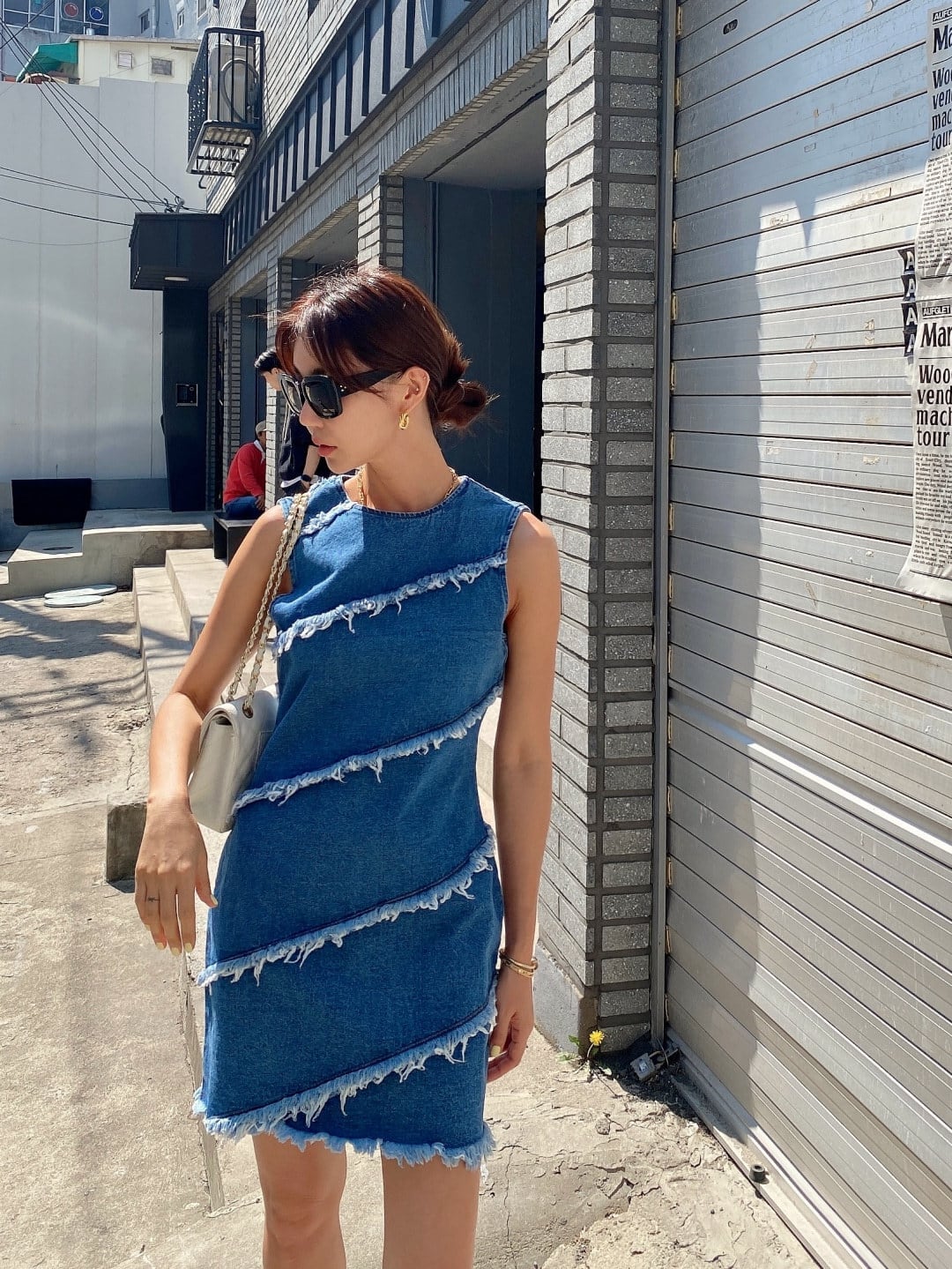 【dress】ノースリーブデニムワンピース　M23984