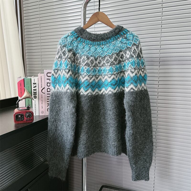 【tops】ジャカードニットセーター　M28154