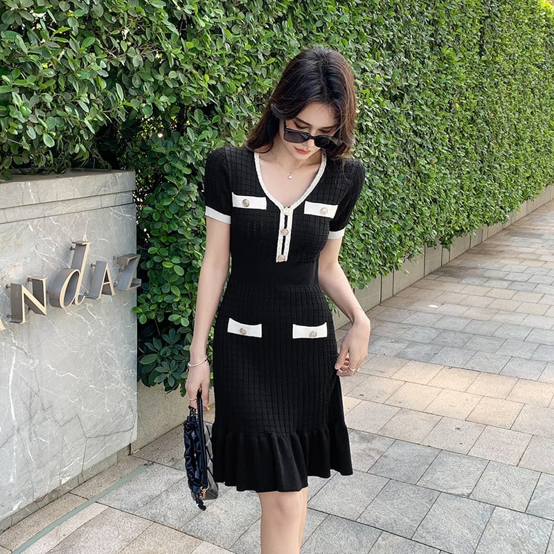 【dress】薄手ニットワンピース　M29749