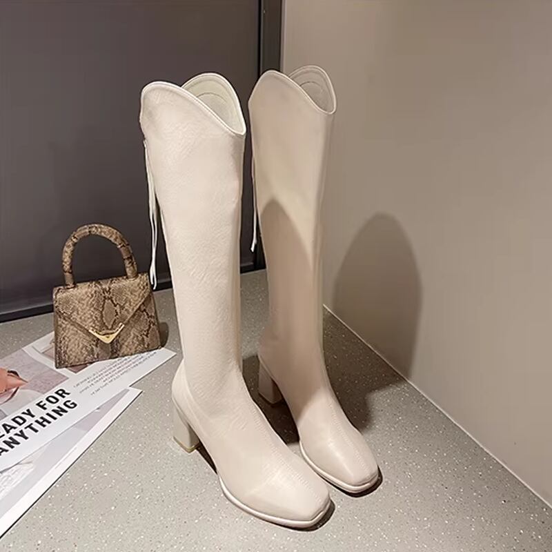 【Shoes】2色展開ロングブーツ Q8364